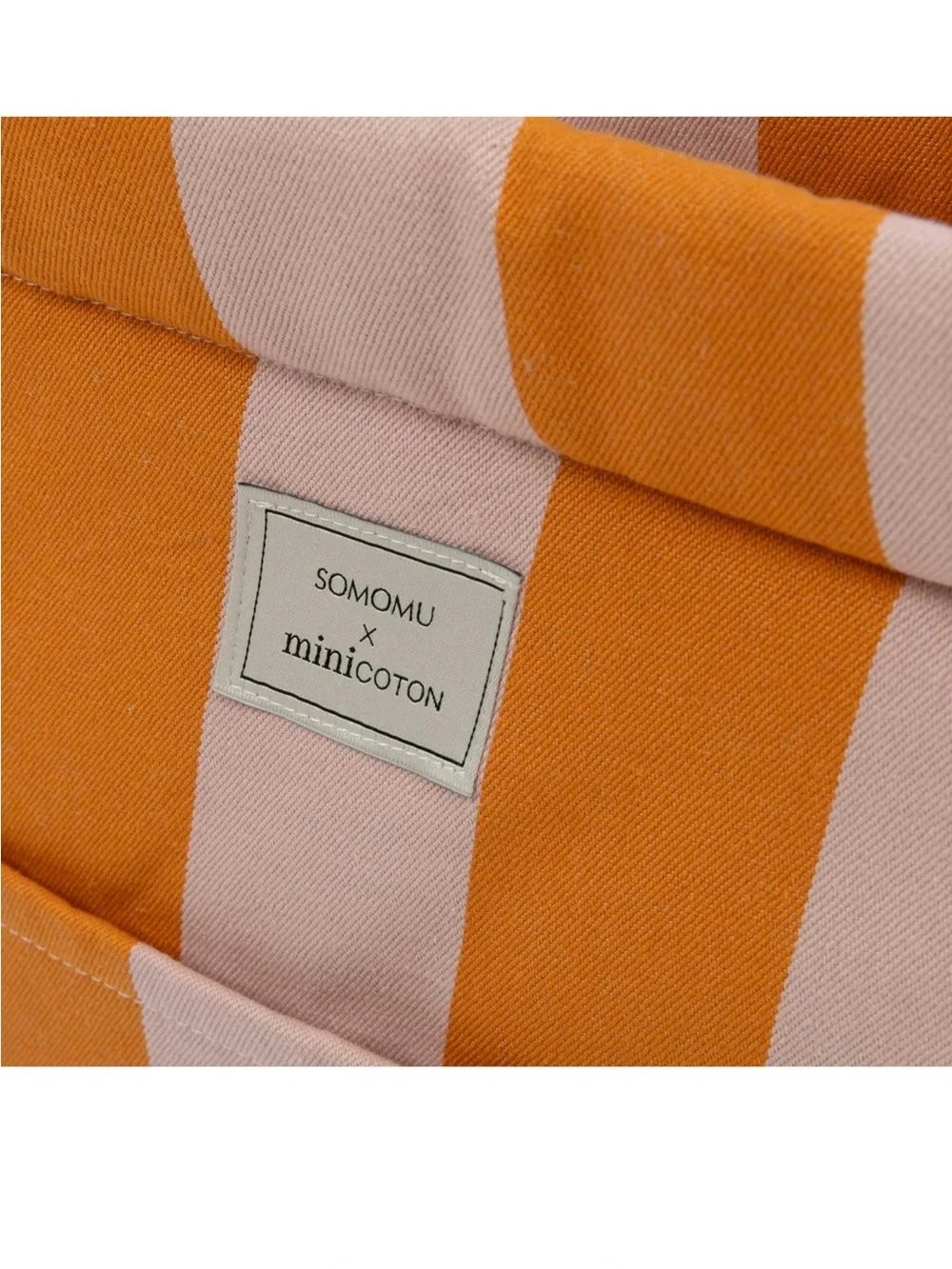 Minicoton Striped Orange & Pink Tote Bag by
